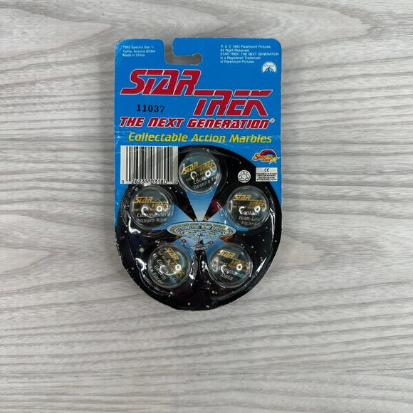 Star Trek The Next Gen Collectible Action Marbles Picard Data Troi Riker Geordi - Picture 2 of 4